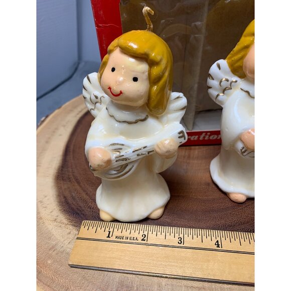 Commodore Vintage Angel Candle Holders with Box - Christmas Decor Ornaments 1950 - Picture 9 of 11
